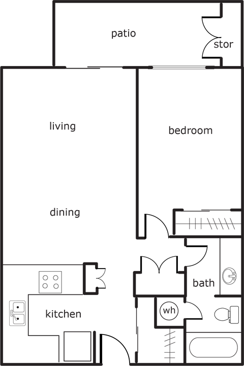 Lincoln Senior 1 Bed 1 Bath 616 SF